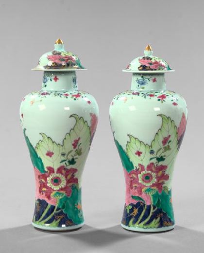 Appraisal: Attractive Pair of Tao Kuang Porcelain Covered Vases second quarter