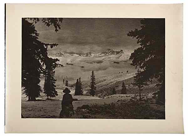 Appraisal: Charles J Belden Photograph of a Cowboy Overlooking a Mountainous