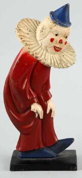 Appraisal: Cast Iron Clown Doorstop Description Full-figure Some re-paint to red