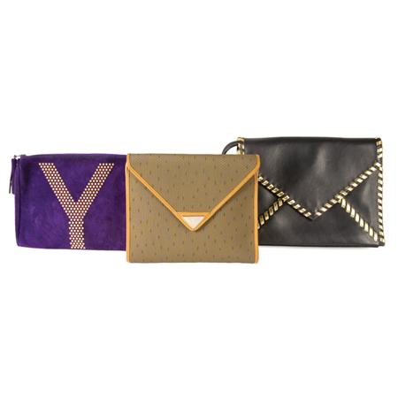 Appraisal: Group of Three Yves Saint Laurent Clutch Purses Estimate -