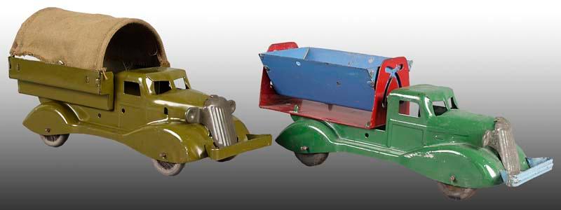 Appraisal: Lot of Marx Pressed Steel Truck Toys Description Both ''