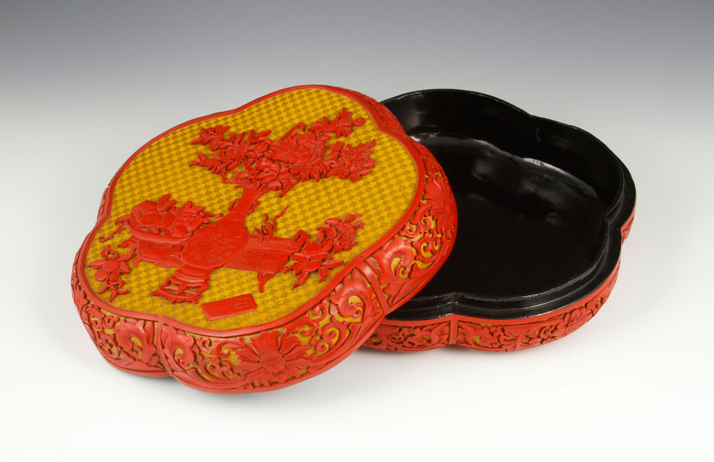 Appraisal: - th th C Chinese Cinnabar Box Box China late