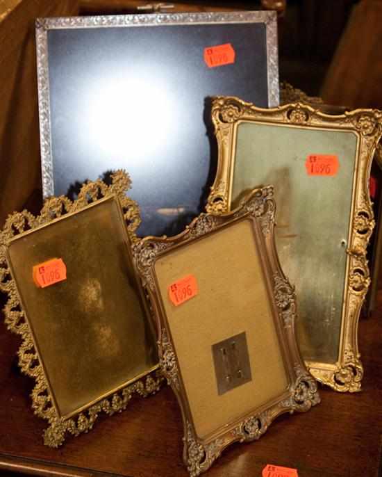 Appraisal: Assorted gilt-metal and metal easel-back picture frames Estimate - No