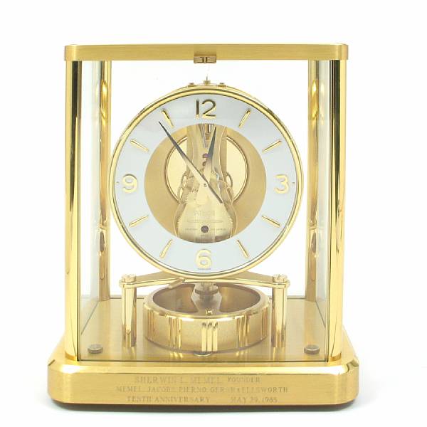 Appraisal: A Jaeger Le Coultre gilt brass Atmos clock height in