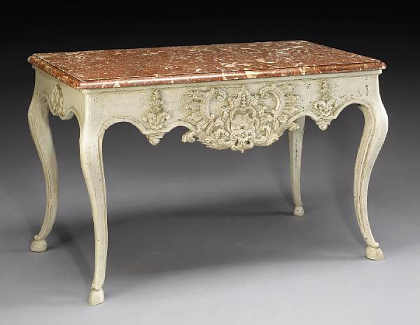 Appraisal: A Louis XV style painted console table late th early