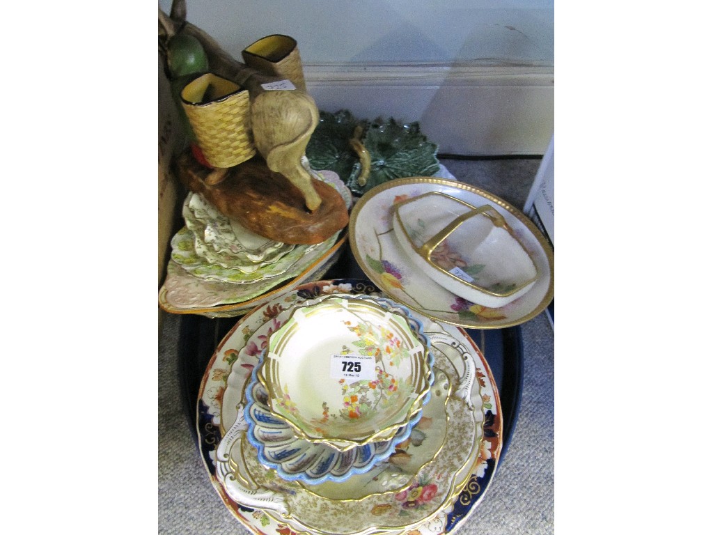 Appraisal: Tray lot of mixed ceramics to include Tuscan ware