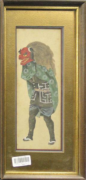 Appraisal: Anonymous Meiji Period Five figural studies Each framed and glazed