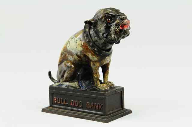 Appraisal: BULLDOG MECHANICAL BANK Blue blanket J E Stevens Co designed