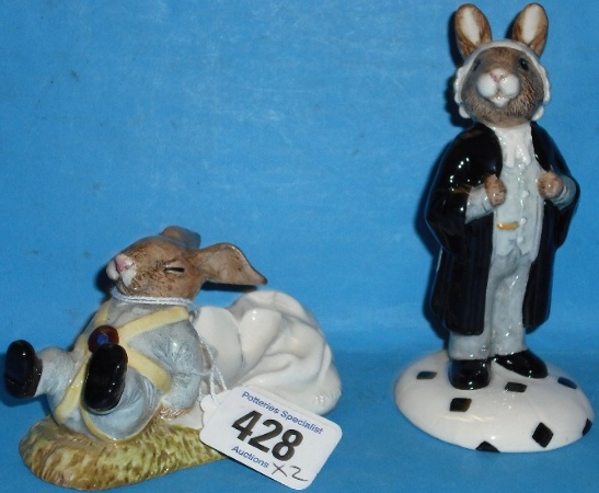 Appraisal: Royal Doulton Bunnykins Figure Freefall DB and Judge DB boxed