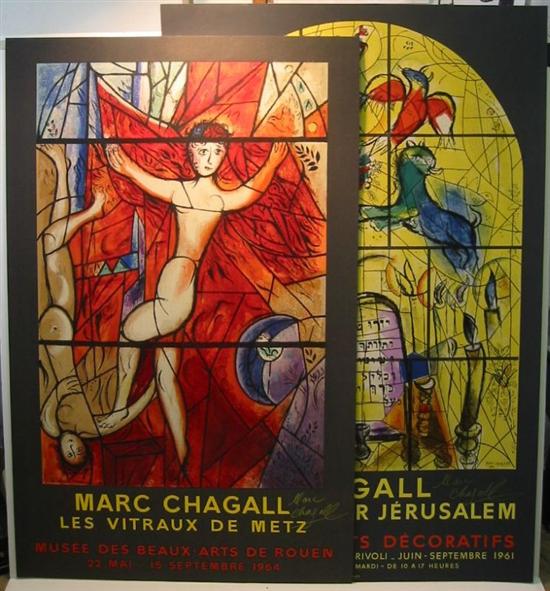 Appraisal: CHAGALL MARC Two posters for his Windows projects each Signed