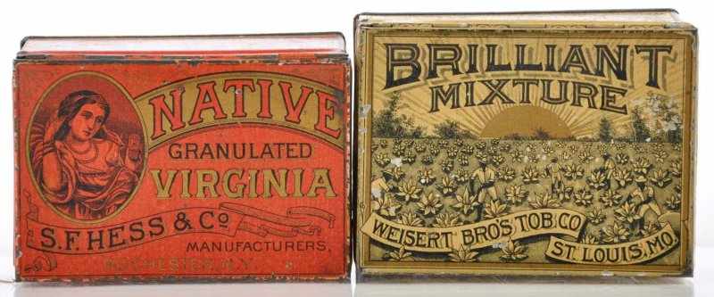 Appraisal: Lot of Square Corner Tobacco Tins Description Pre- lot includes