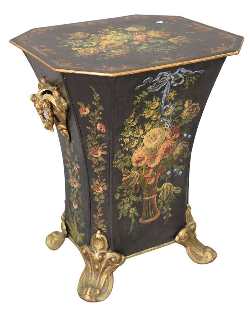 Appraisal: Large Tole Coal Hod having gilt and paint decoration scroll