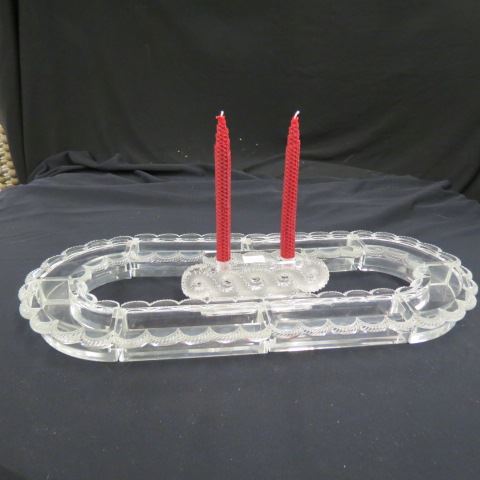 Appraisal: pc Lalique Crystal Centerpiece with oval flower holder and a