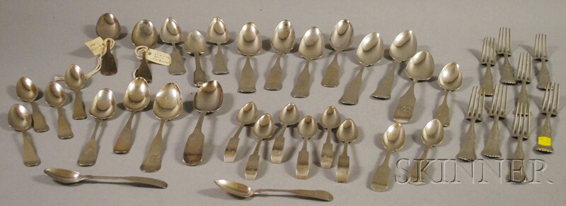 Appraisal: Group of Coin Silver Flatware including a set of eight