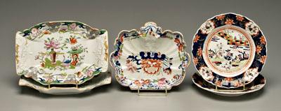 Appraisal: Five pieces Mason s ironstone two - in trays quot