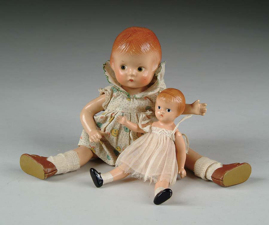 Appraisal: PAIR OF EFFANBEE PATSY DOLLS The larger being in all