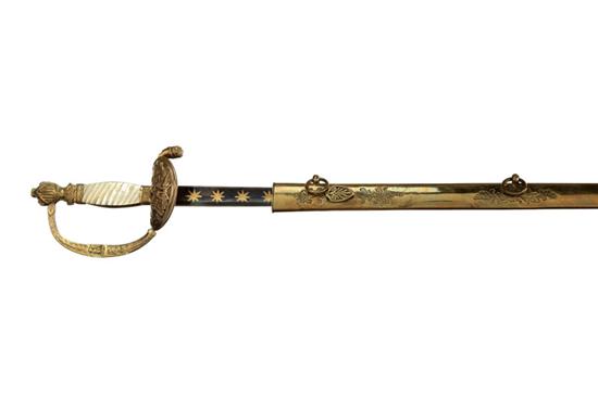 Appraisal: MILITIA SWORD American mid th century Officer's sword with brass