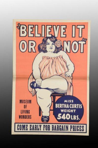 Appraisal: Paper Ripley's Believe It or Not Poster Description Circa Original