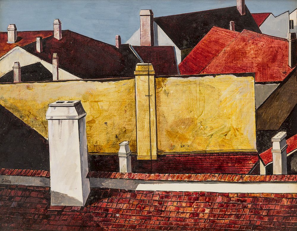 Appraisal: STEFAN YANEV BULGARIAN B STEFAN YANEV BULGARIAN B Roofs oil