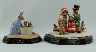 Appraisal: Royal Doulton Bunnykins Bath Night D and Merry Christmas DB