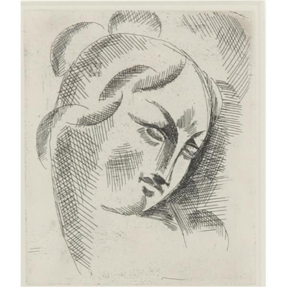 Appraisal: ELIE NADELMAN - FEMALE HEAD DRYPOINT H X W PLATE