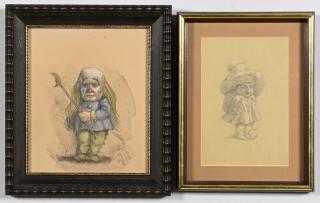 Appraisal: Werner Wildner framed Gnomes Werner Wildner Nashville Tennessee - two