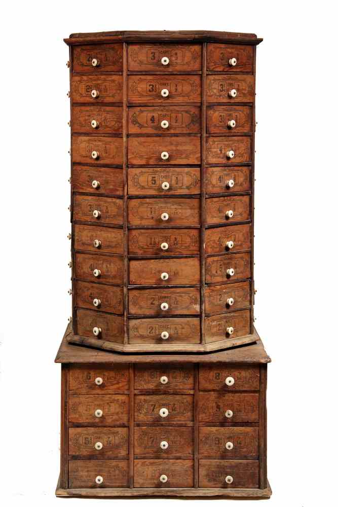 Appraisal: HARDWARE STORE CABINET - Late th c New England Yellow