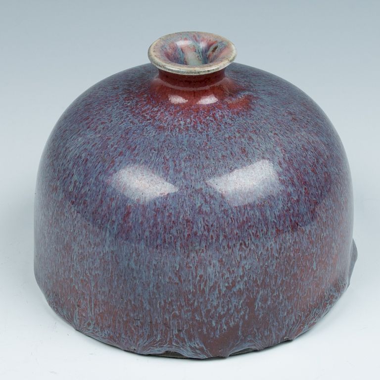 Appraisal: FLAMB GLAZED BEEHIVE FORM WATERPOT TH C With short neck