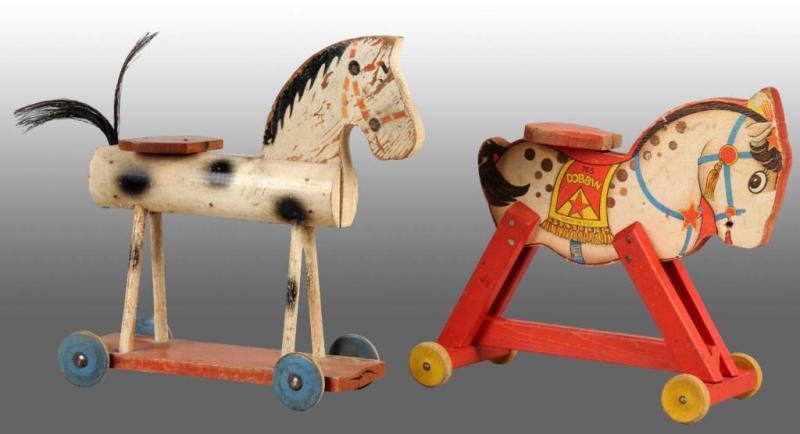 Appraisal: Lot of Wooden Fisher Price Horse Toys Description American Includes