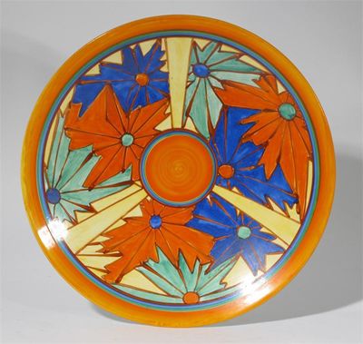 Appraisal: Umbrellas' a Clarice Cliff Fantasque Bizarre plate painted in colours