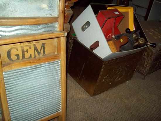 Appraisal: A COLLECTION OF SUNDRIES CONSISTING OF THREE WASHBOARDS BRASS TAPS