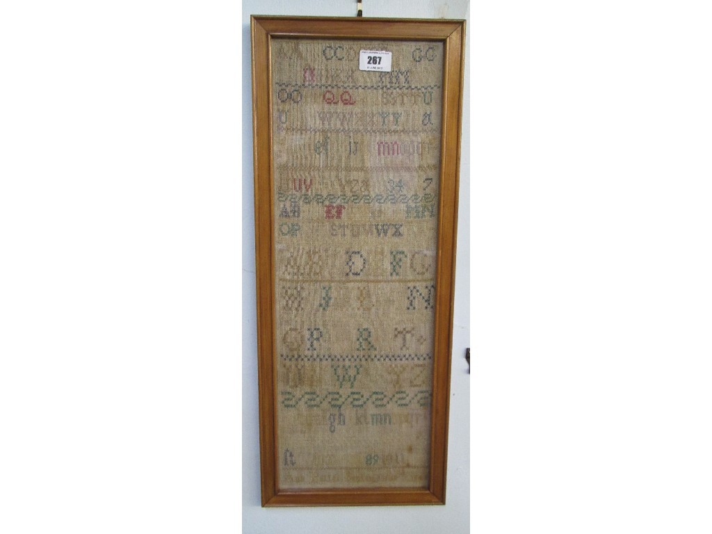 Appraisal: A framed sampler dated