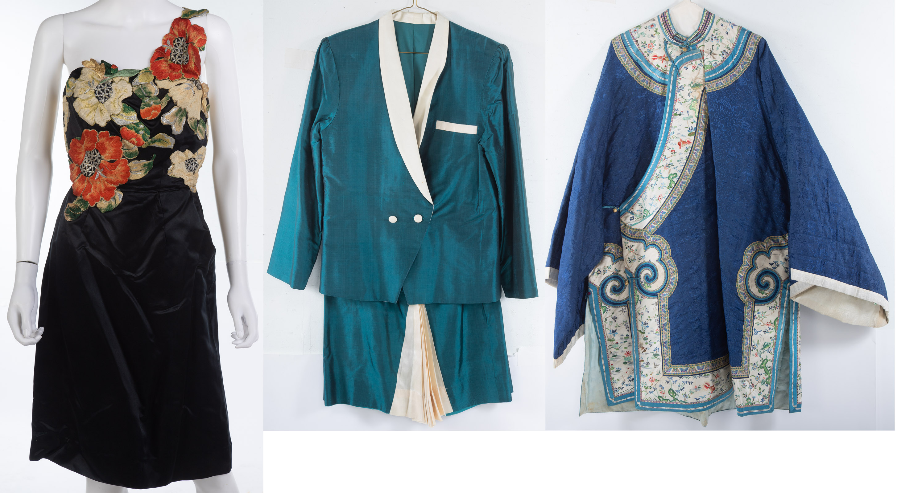 Appraisal: ECLECTIC COLLECTION OF VINTAGE CLOTHING Including a Chinese robe an