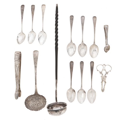 Appraisal: Miscellaneous silver teaspoons and other small flatware George III and