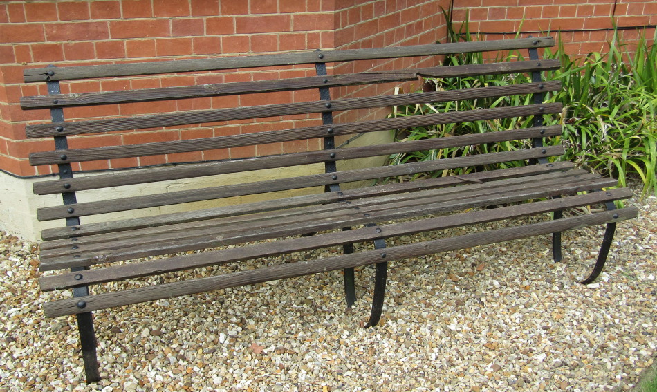 Appraisal: A Victorian style wrought iron garden bench cm wide