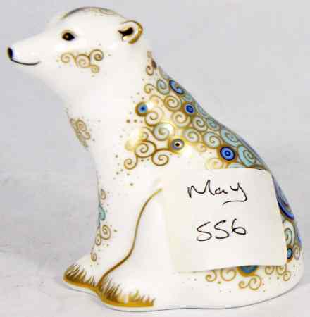 Appraisal: Royal Crown Derby Paperweight Seated Polar Bear Boxed