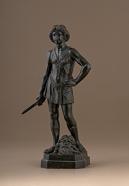 Appraisal: BRONZE AFTER VERROCHIO'S DAVID Continental th century bronze on bronze