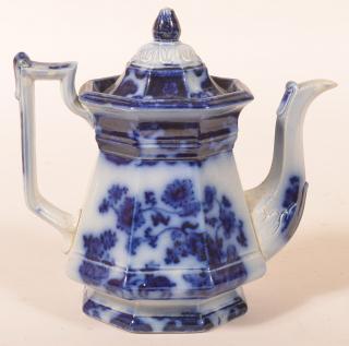 Appraisal: Flow Blue China Cashmere Pattern Coffeepot Flow Blue Ironstone China