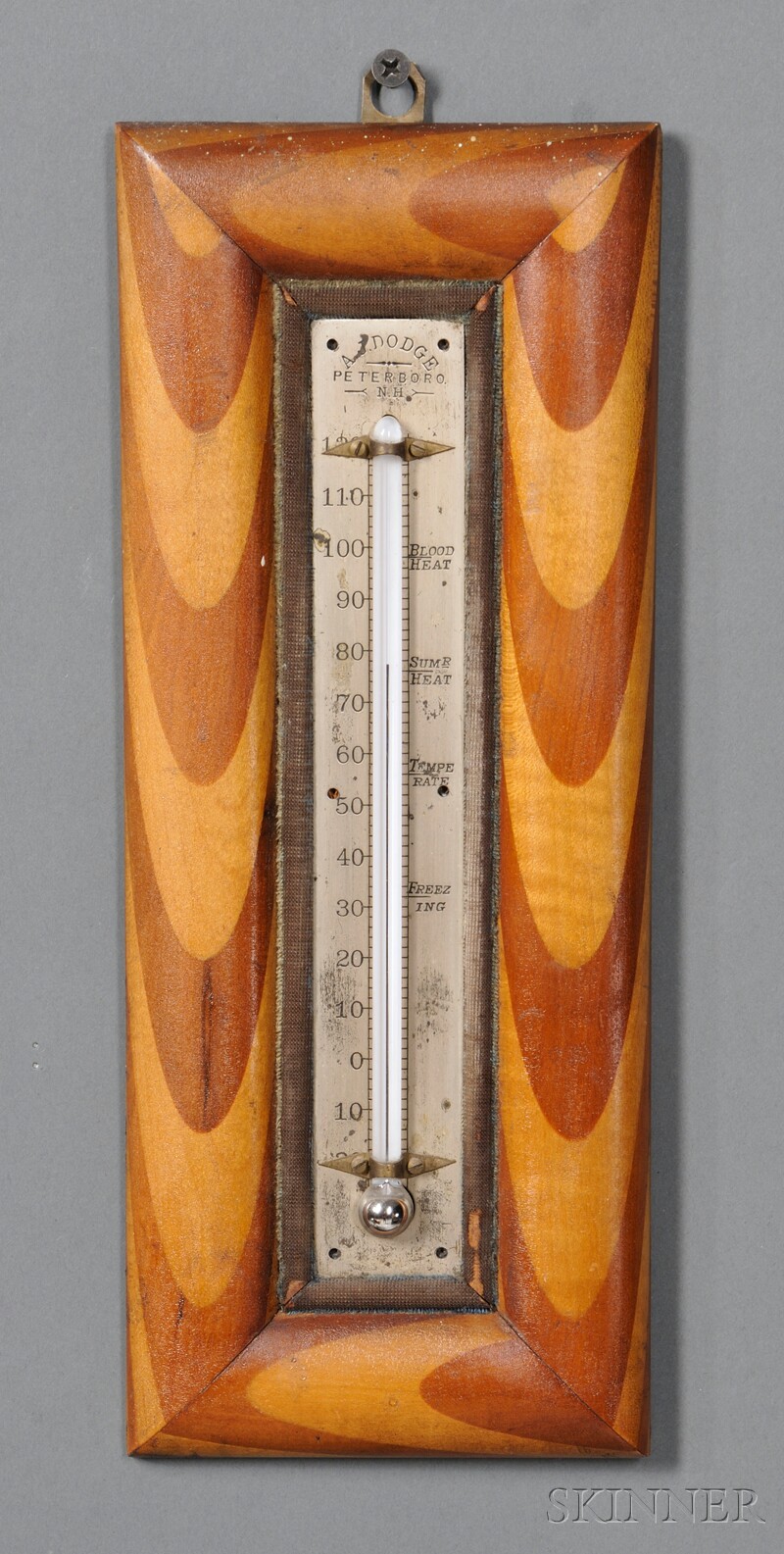 Appraisal: A J DODGE PETERBORO N H Marked Thermometer late th