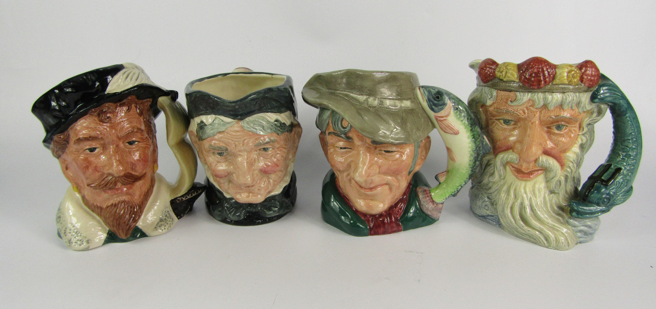 Appraisal: Four large Royal Doulton character jugs comprising Sir Francis Drake