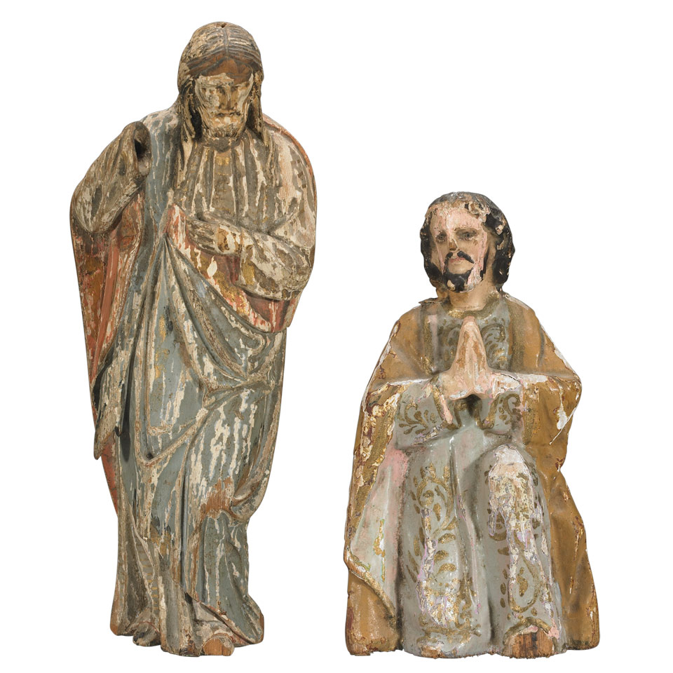 Appraisal: Two Italian Carved and Polychromed Figures of Joseph th century