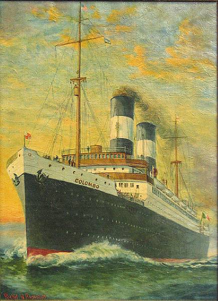 Appraisal: A collection of six framed prints from various ocean liners