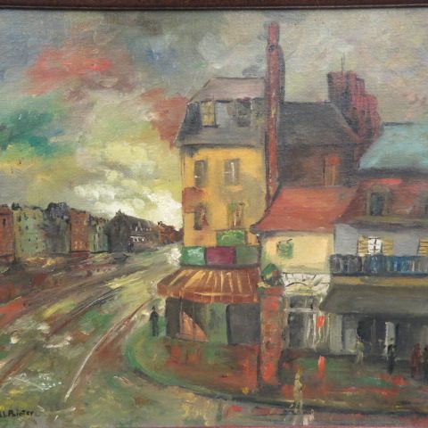 Appraisal: Carroll Painter oil European cityscape well know artist now resides