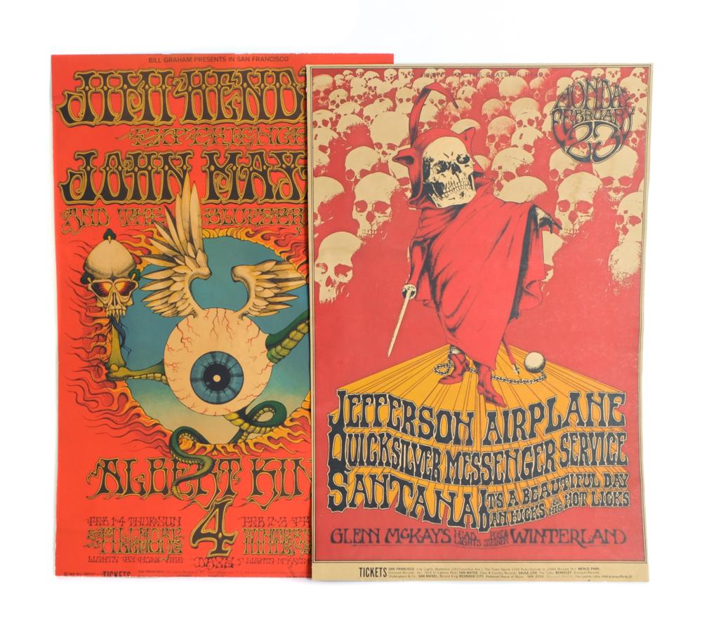 Appraisal: VINTAGE BILL GRAHAM CONCERT POSTER LITHOGRAPHSTwo vintage concert lithograph unframed