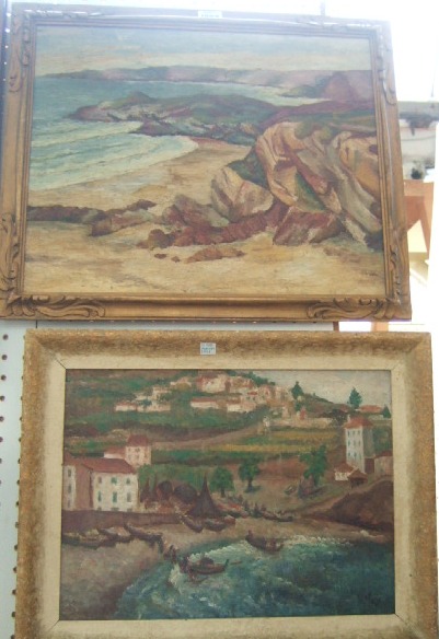 Appraisal: A group of three th century oils including a landcape