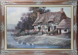 Appraisal: Painting Cottage by a River in Spring Cottage by a