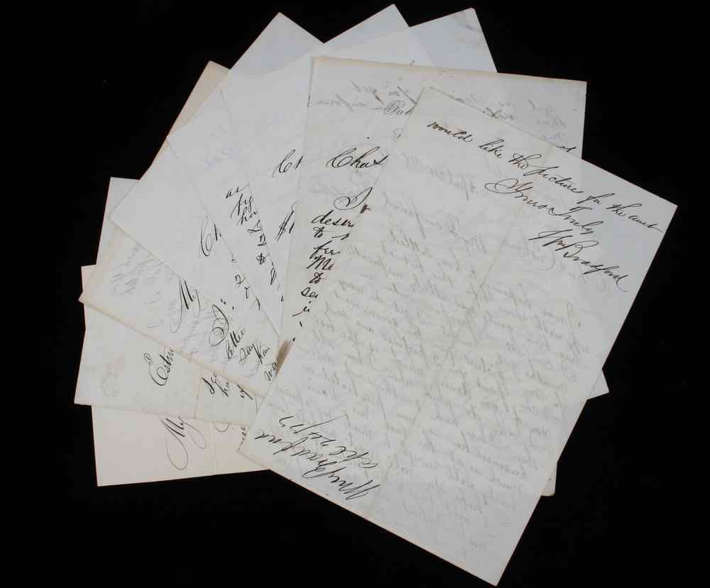 Appraisal: FIVE AUTOGRAPH LETTERS BY WILLIAM BRADFORD- signed to Mr Charles