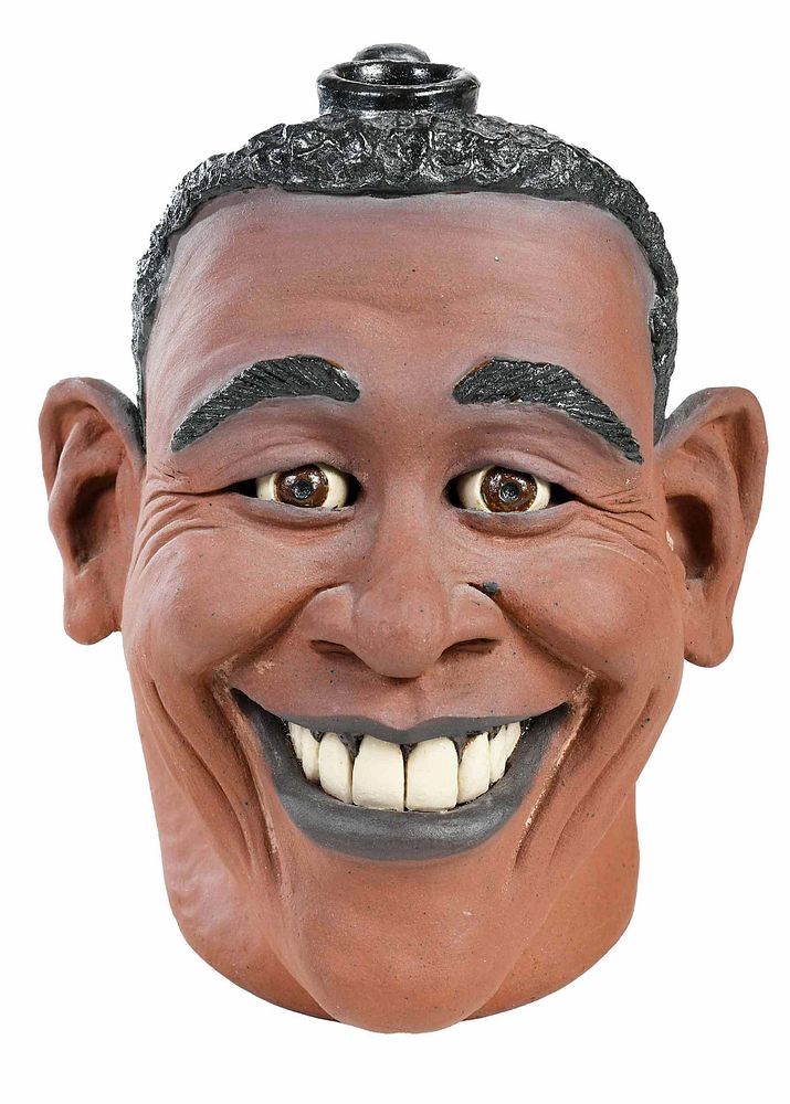 Appraisal: Melvin Crocker President Obama Face Jug Lula Georgia b unglazed