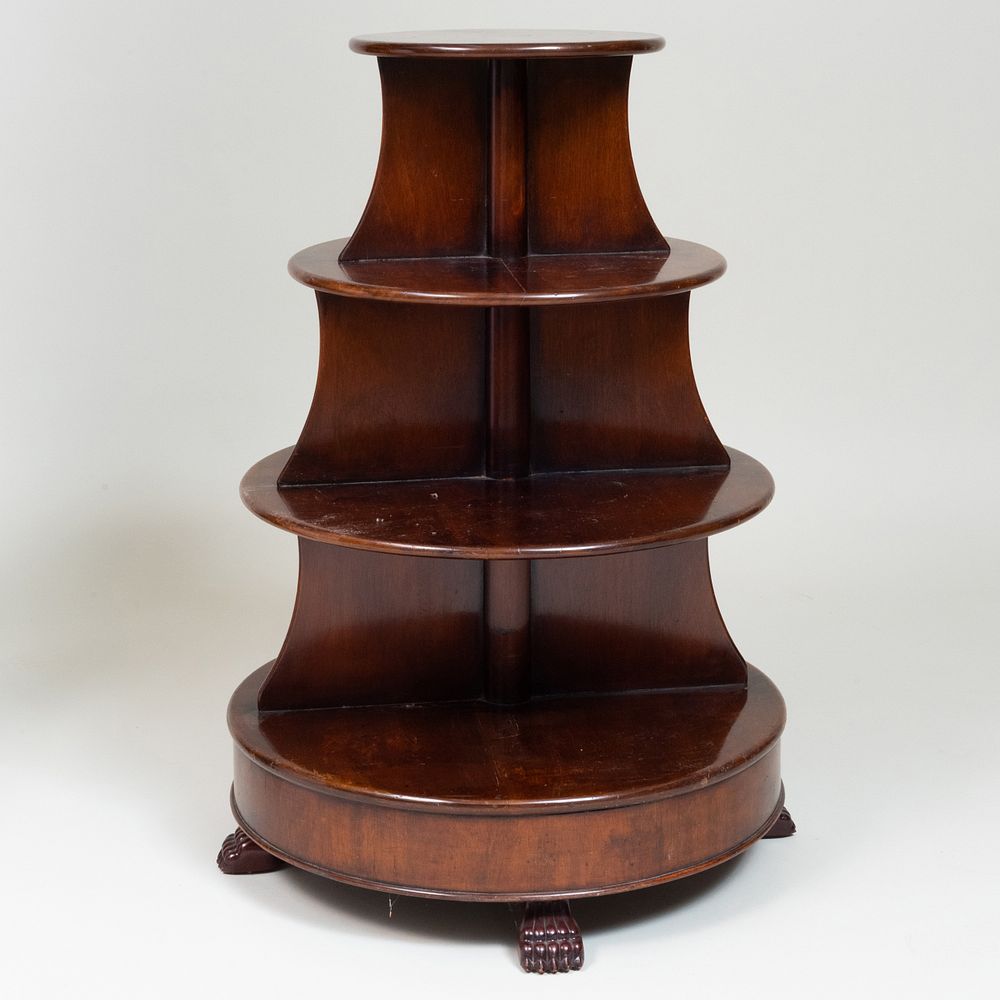 Appraisal: George IV Mahogany Four-Tier Dumbwaiter x in diam Condition Nicks