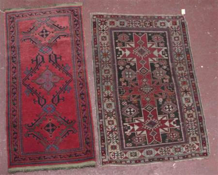 Appraisal: A Shirvan rug late th early th century the dark